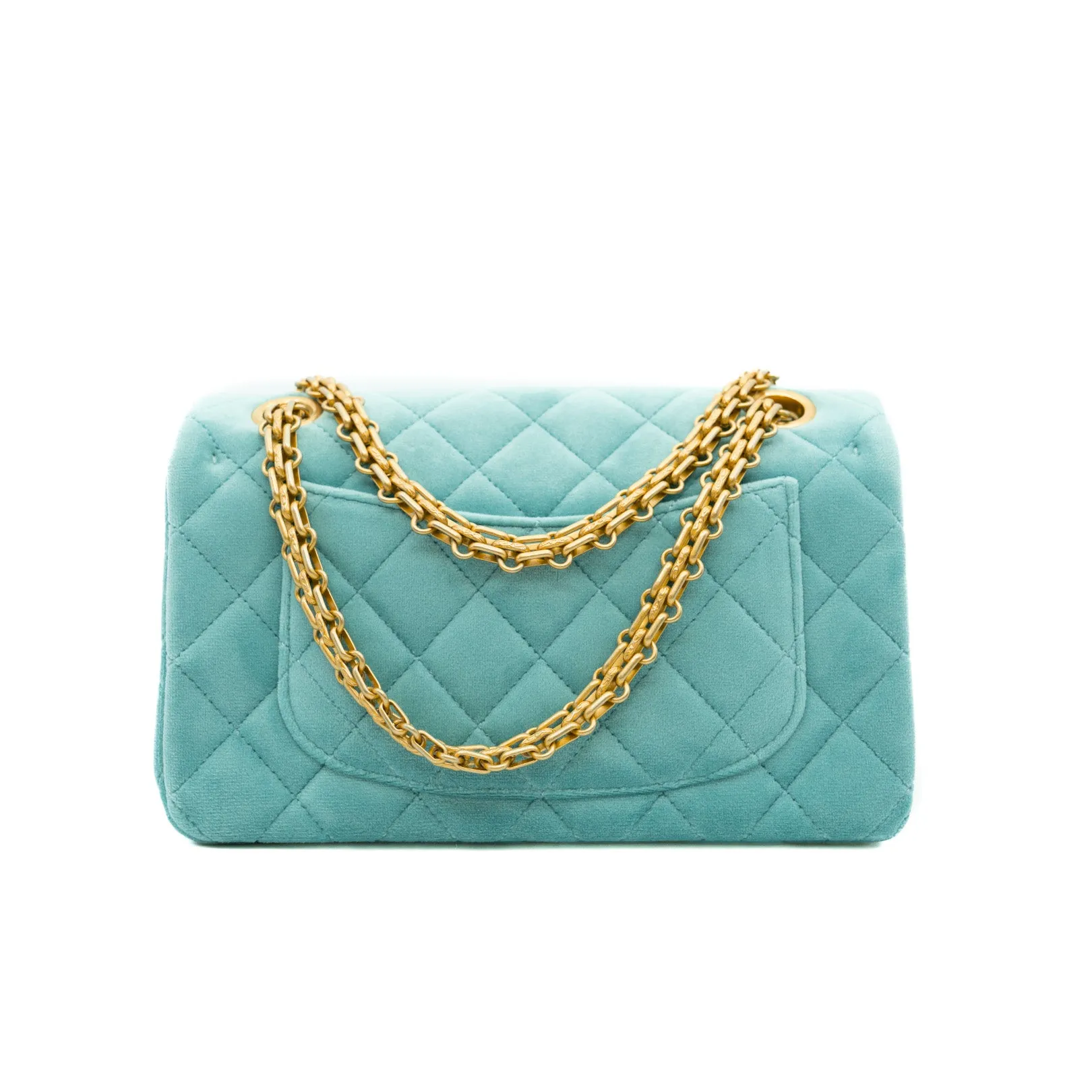 Mini Quilted 2.55 Reissue in Lake Green Velvet GHW Seri 29