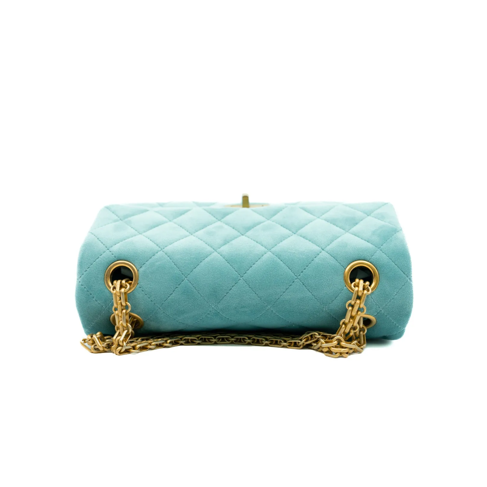 Mini Quilted 2.55 Reissue in Lake Green Velvet GHW Seri 29
