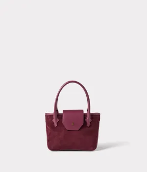 Mini Roma Suede Tote :: Eggplant