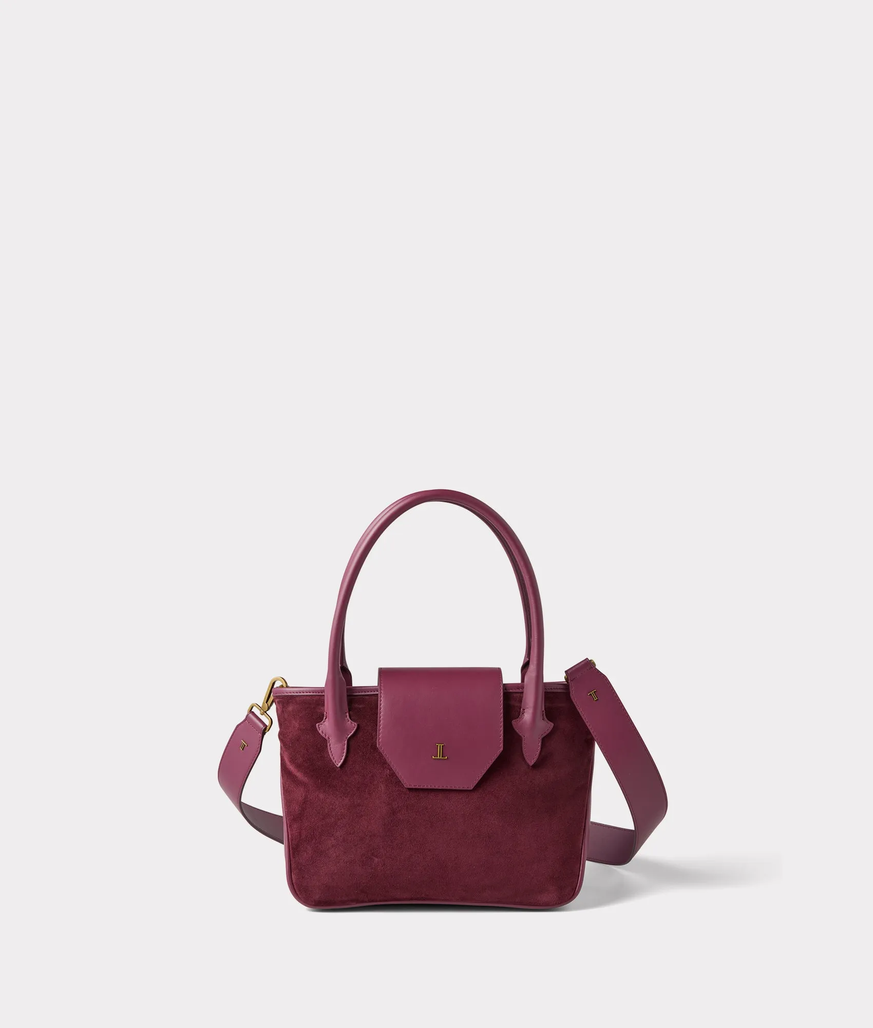 Mini Roma Suede Tote :: Eggplant