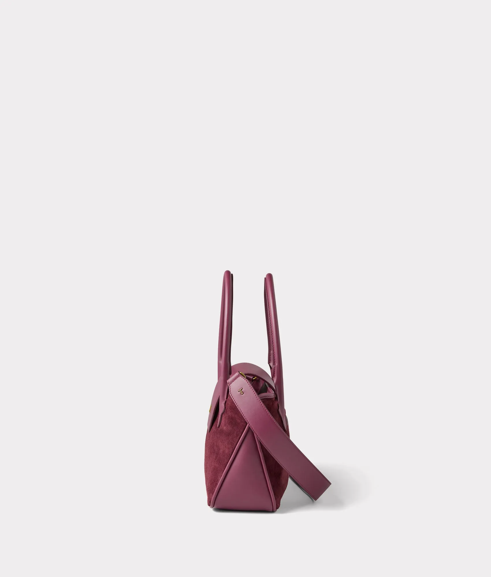 Mini Roma Suede Tote :: Eggplant