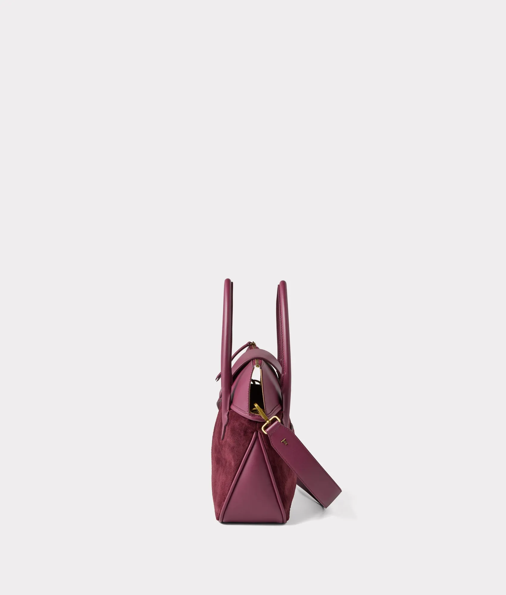 Mini Roma Suede Tote :: Eggplant