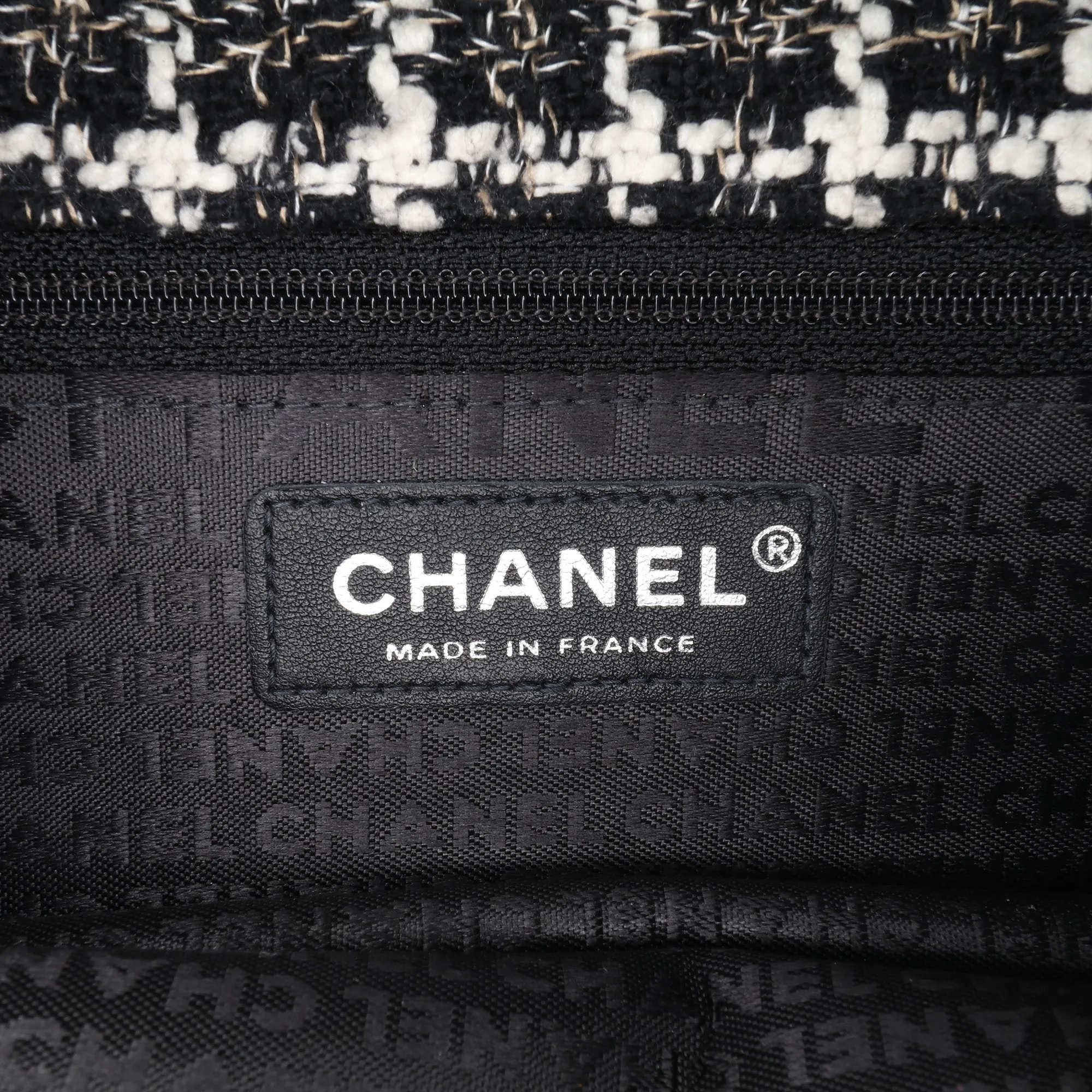 Mini Woven Patent and Tweed Chessboard Single Flap