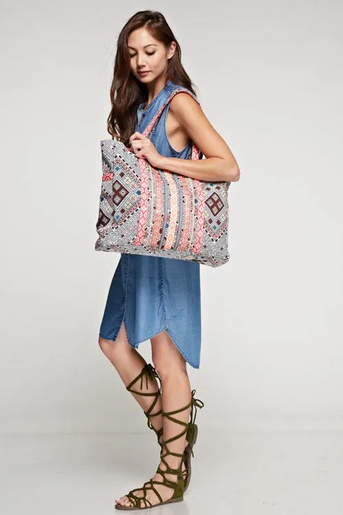 Mixed Trim Tote