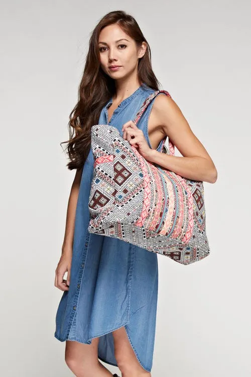 Mixed Trim Tote