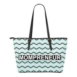 MOMPRENEUR Tote Bag Teal Chevron