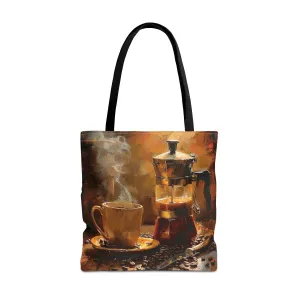 Morning Brew Magic Tote Bag - Savor the Moment with Every Carry! Available in 3 sizes.