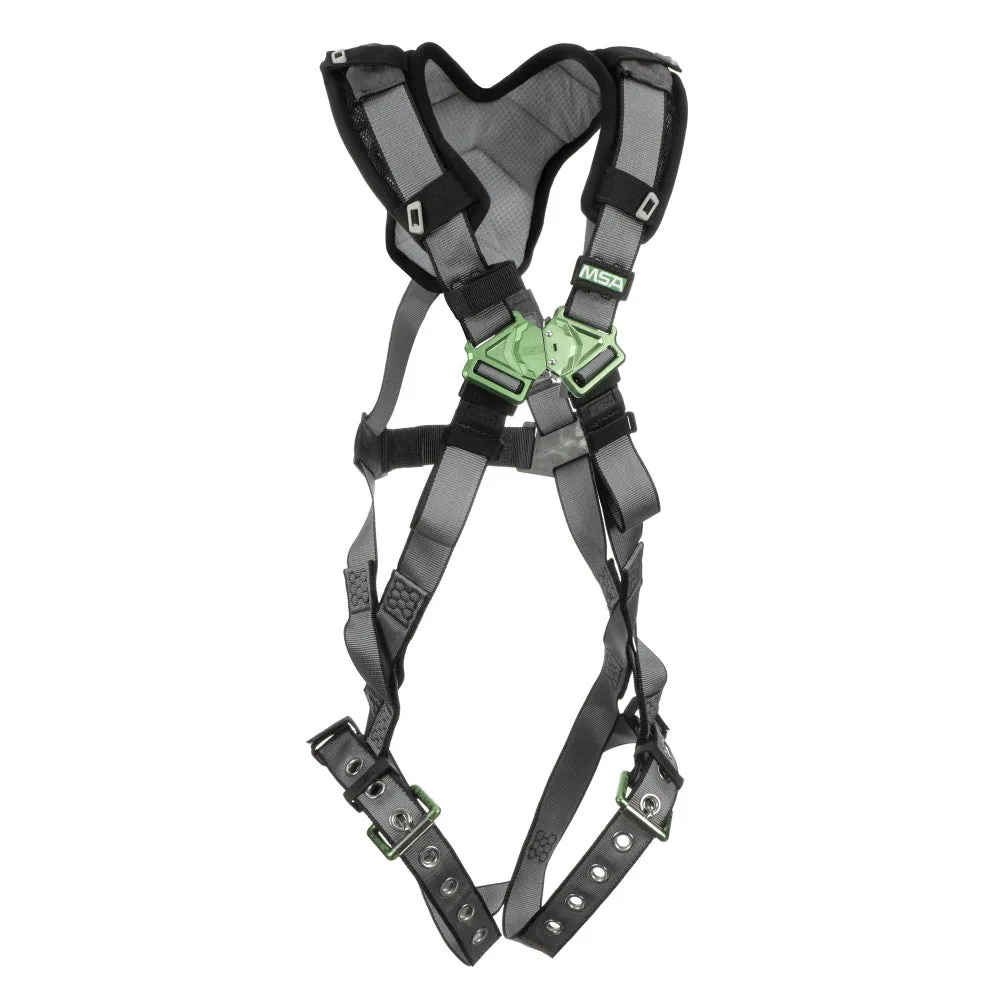 MSA 10194890 V-Fit XL Full-Body Safety Harness, Back D-Ring, Tongue Buckle Leg Straps