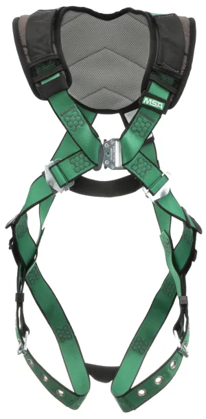 MSA 10205845 V-Form  Std Full-Body Safety Harness, Back D-Ring, Tongue Buckle Leg Straps