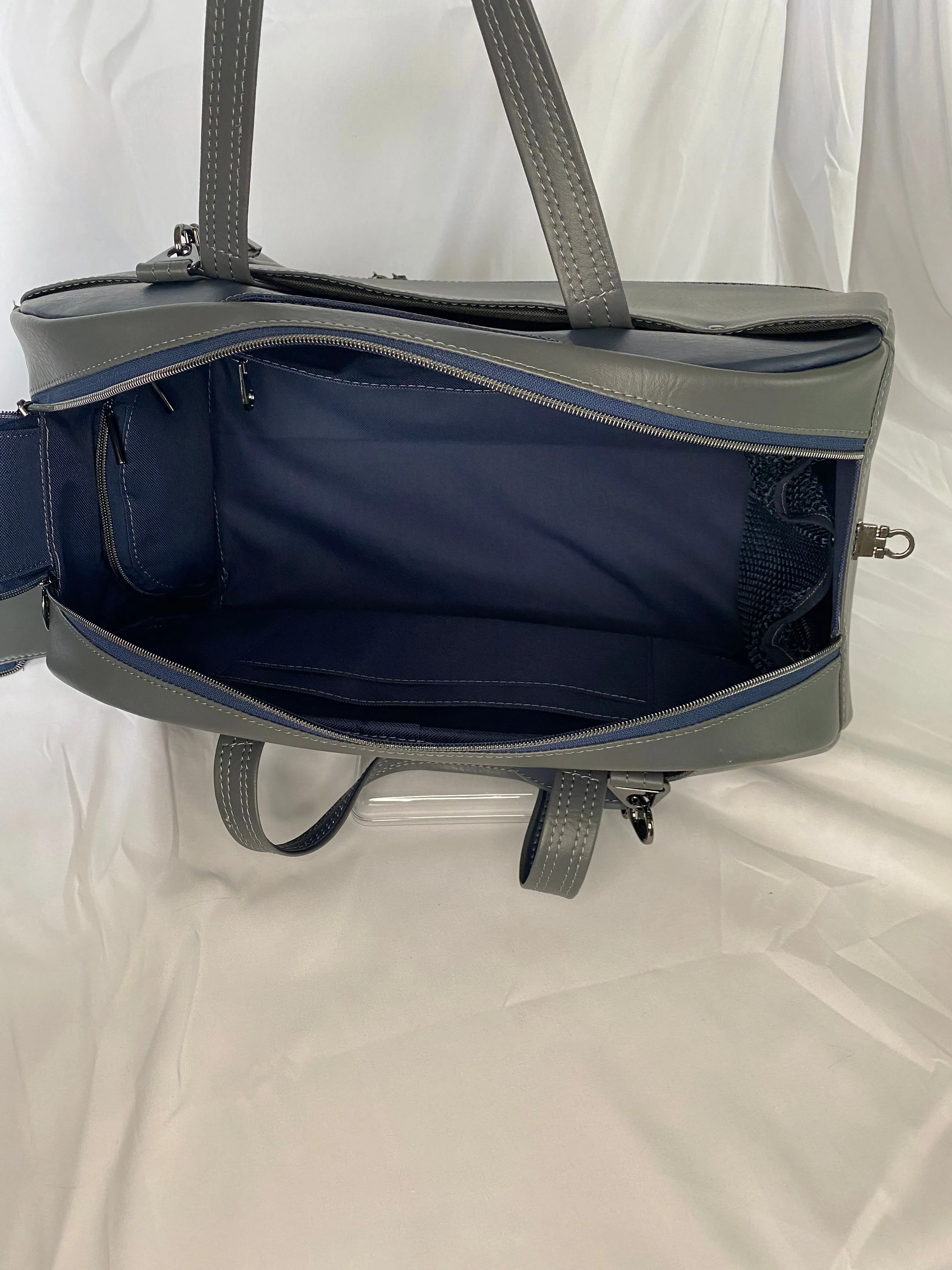 Navy and Gray Overnight Bag