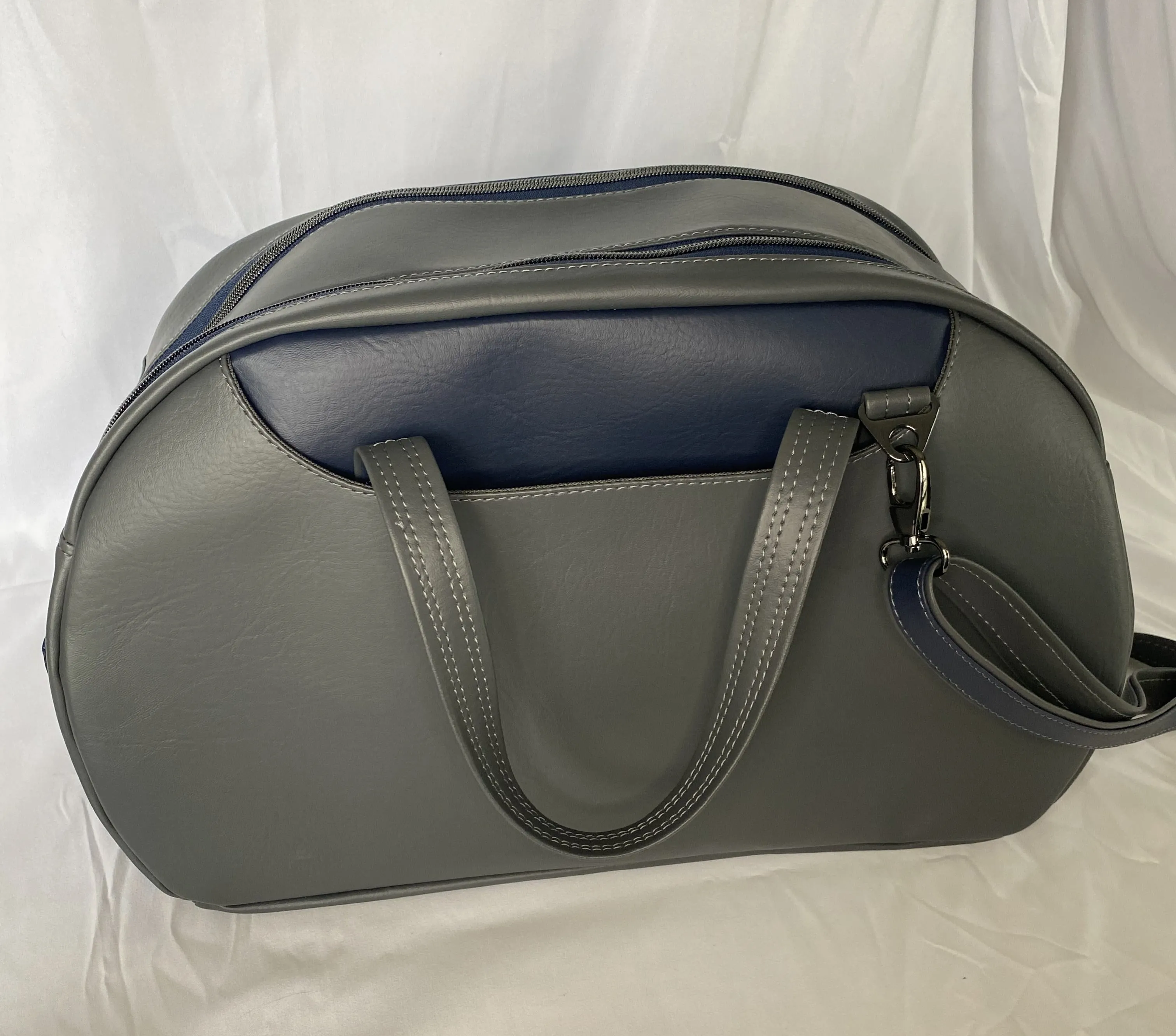 Navy and Gray Overnight Bag