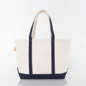 Navy Large Zippered Tote Bag