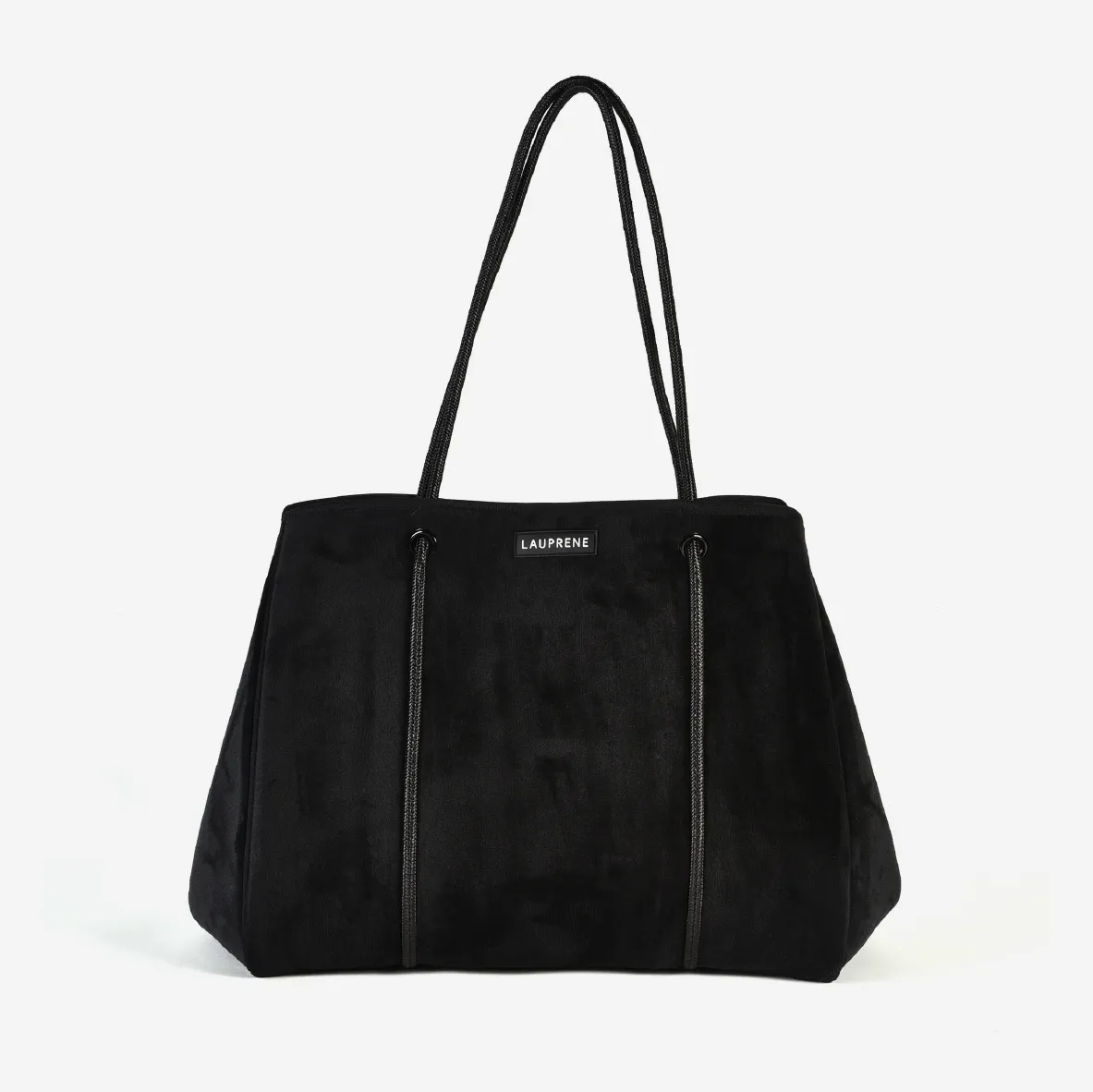 Neoprene Velvet Tote Bag - Black