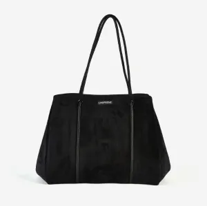 Neoprene Velvet Tote Bag - Black