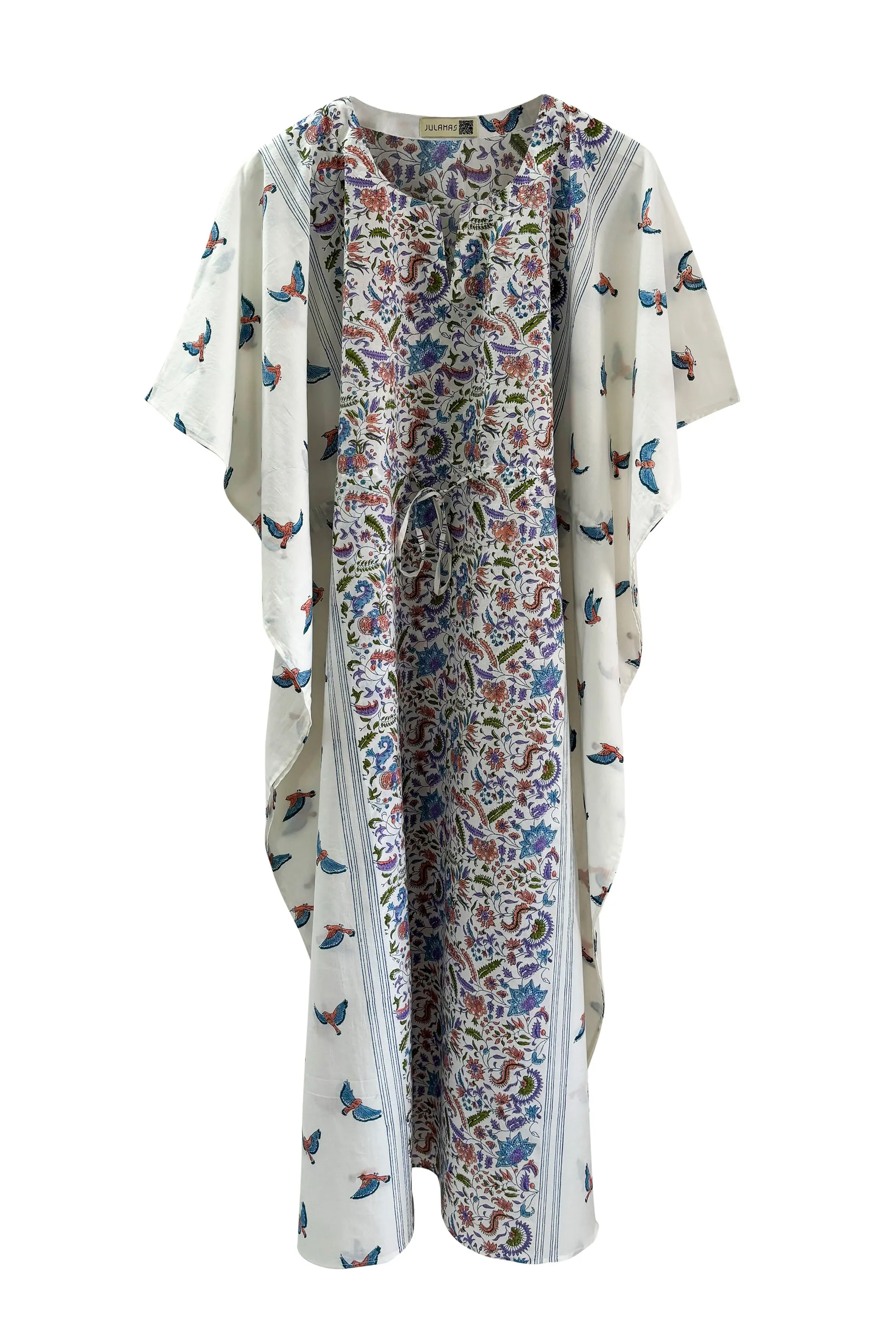 NEW! Cotton Kaftan Long Bird Pastel
