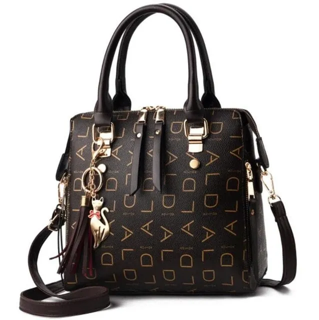 New Tassel Designers Fashion Women PU Leather Bag Large Capacity Shoulder Bags Casual Tote Simple Top-handle HandBags
