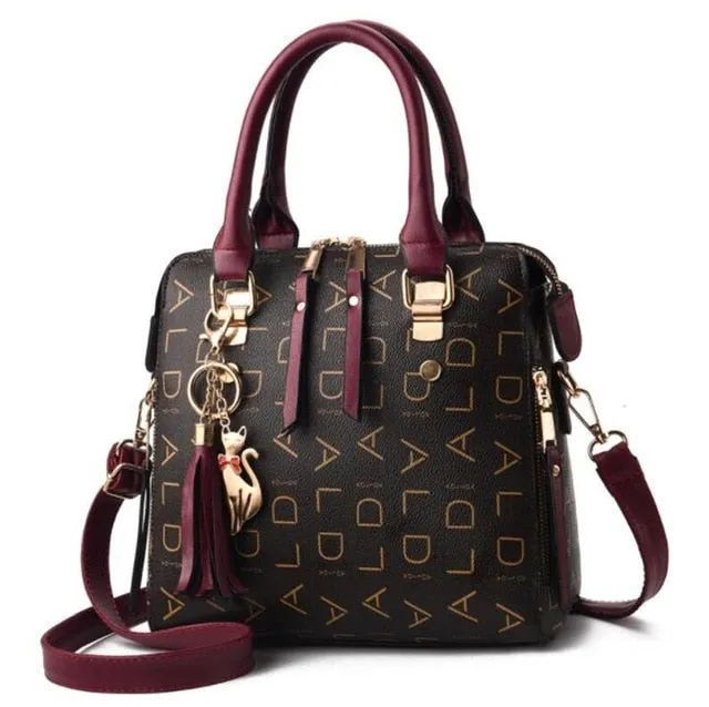 New Tassel Designers Fashion Women PU Leather Bag Large Capacity Shoulder Bags Casual Tote Simple Top-handle HandBags