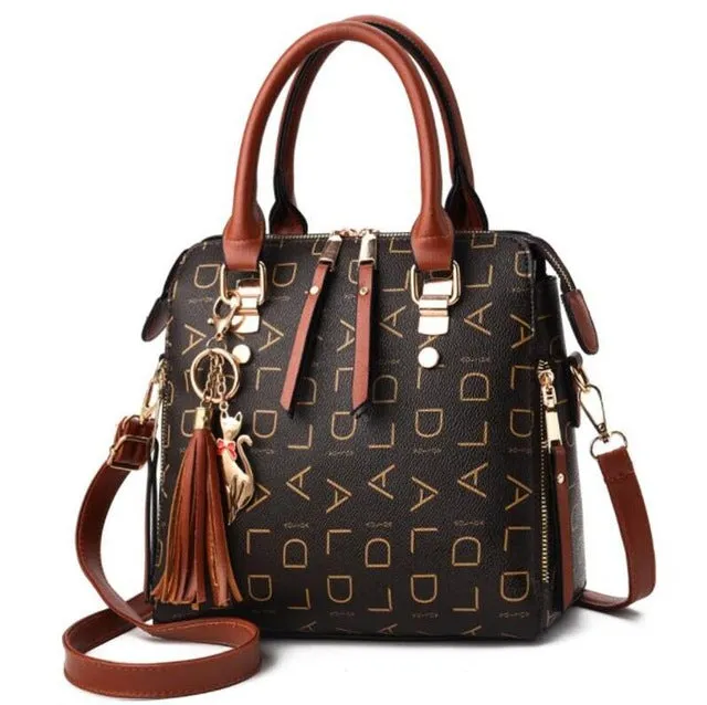 New Tassel Designers Fashion Women PU Leather Bag Large Capacity Shoulder Bags Casual Tote Simple Top-handle HandBags