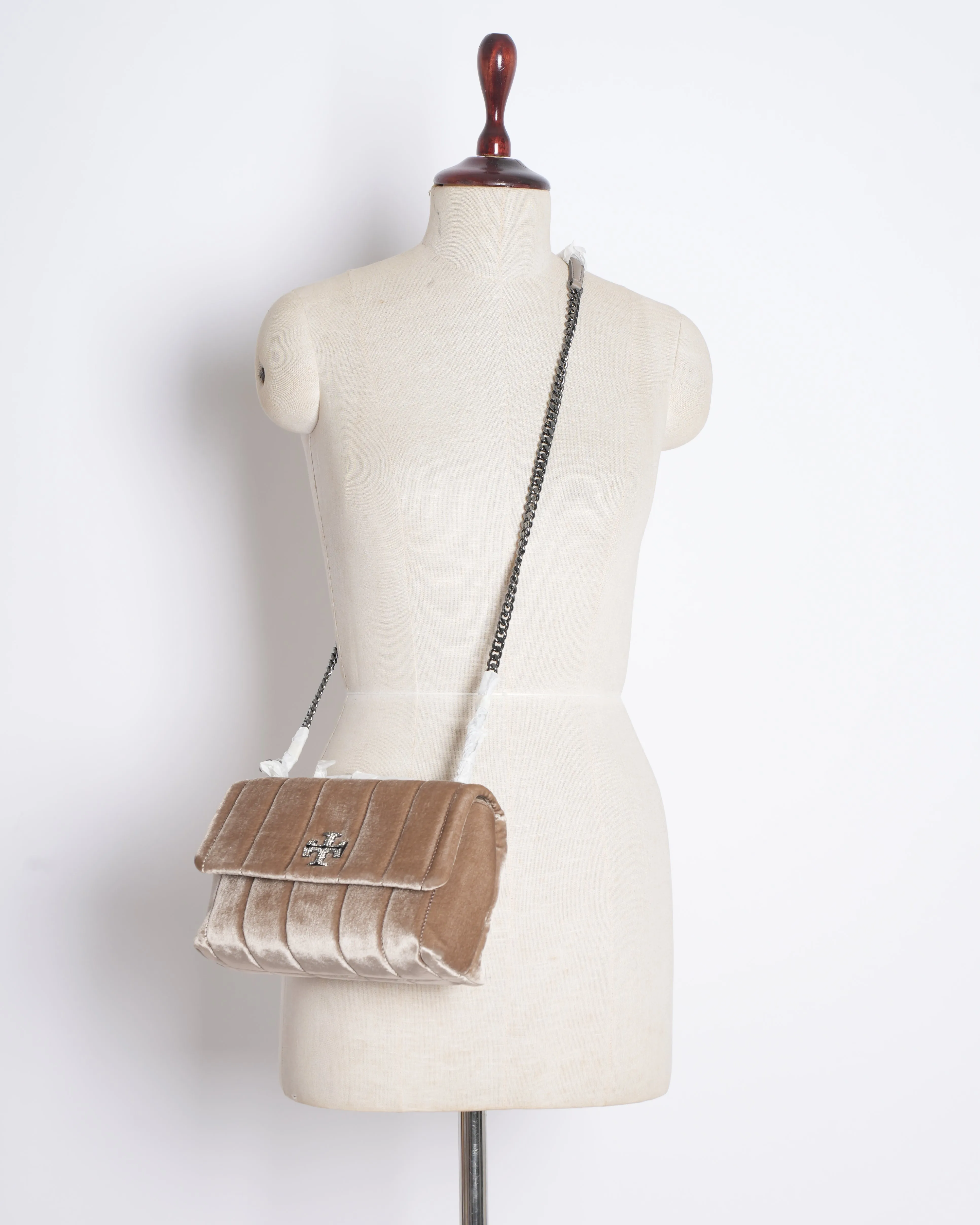 New Tory Burch Velvet Kira Crossbody In