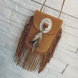 New Vintage Bohemian Fringe Messenger Crossbody Bag Purse Women Tassel Boho Hippie Gypsy Fringed Tote Handbag Womens