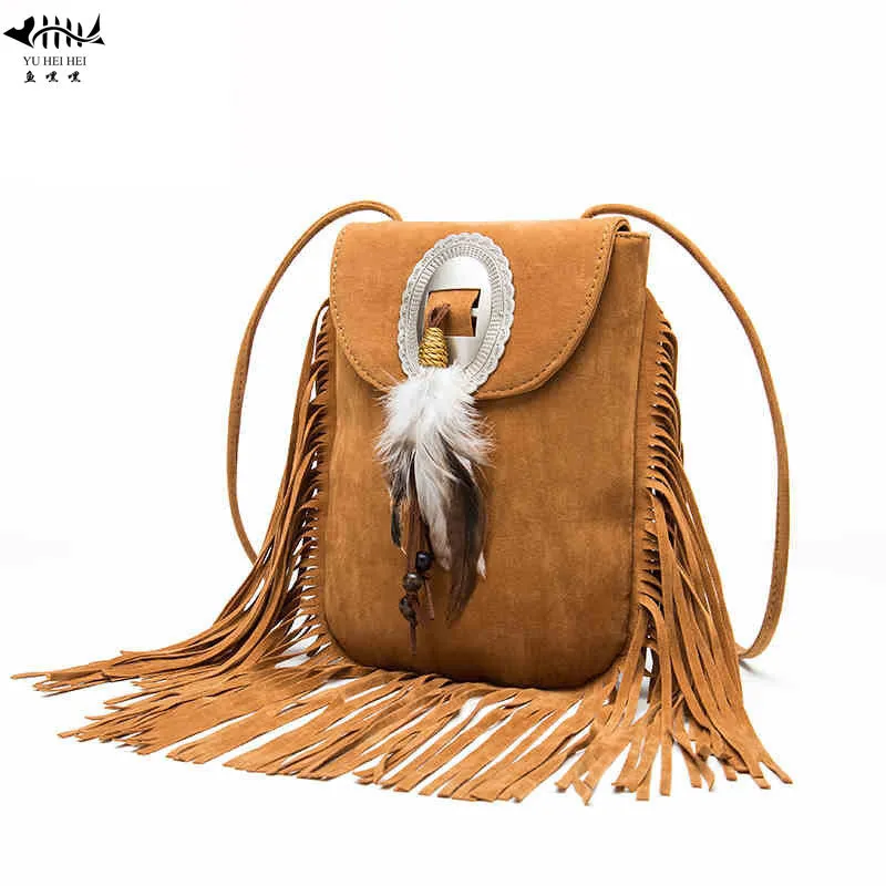 New Vintage Bohemian Fringe Messenger Crossbody Bag Purse Women Tassel Boho Hippie Gypsy Fringed Tote Handbag Womens