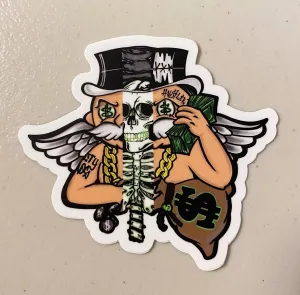 NFT Money Bags HUSTLER Skeleton sticker