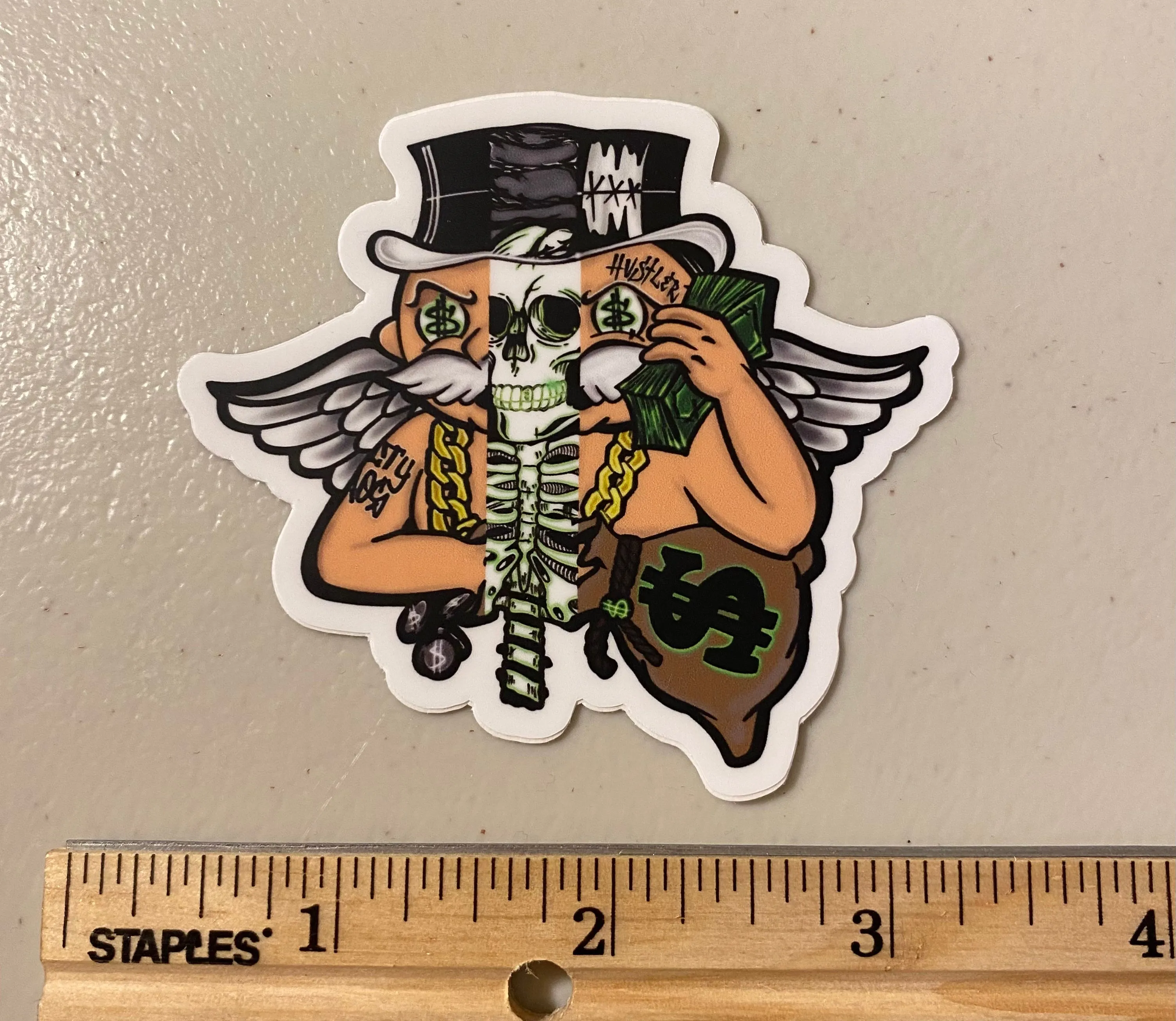 NFT Money Bags HUSTLER Skeleton sticker