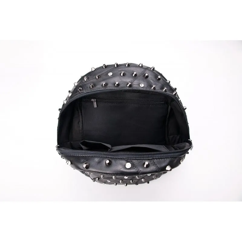 Nicky Skull Studded Lambskin Leather Backpack - Black