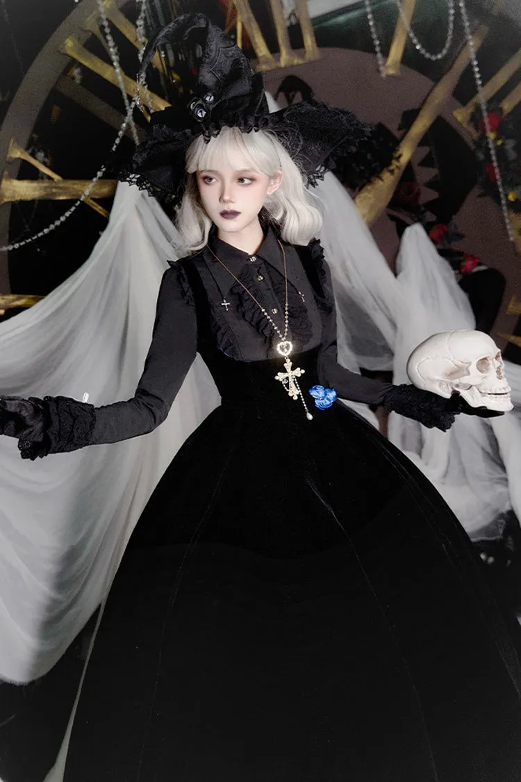 [Night Poems] Embroidery Fishbone Gothic Lolita Corset Dress 2 Colors
