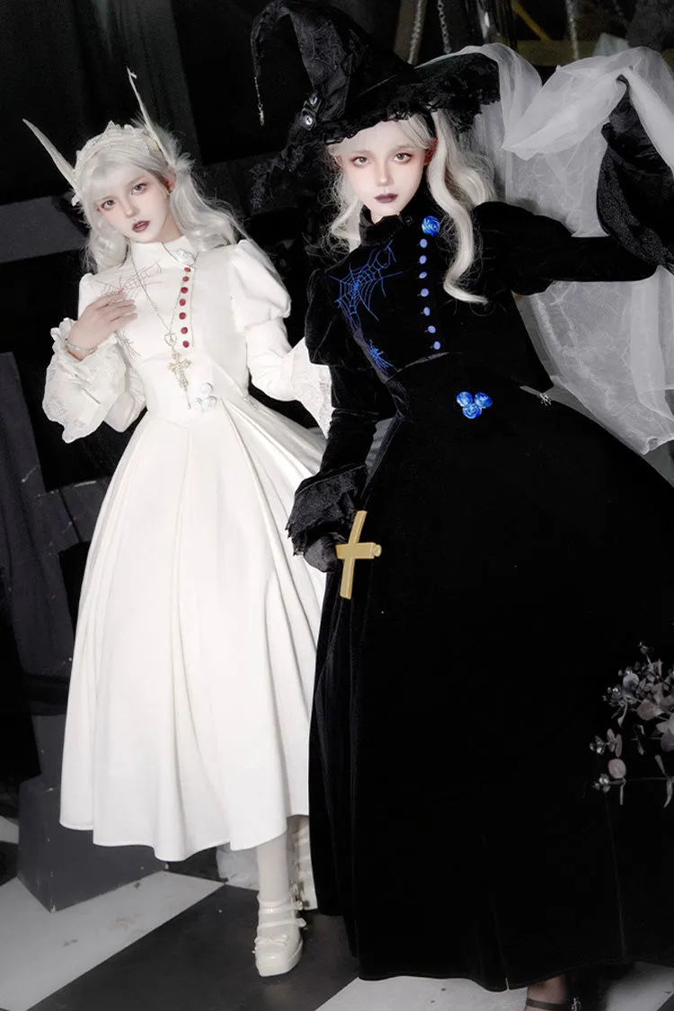 [Night Poems] Embroidery Fishbone Gothic Lolita Corset Dress 2 Colors