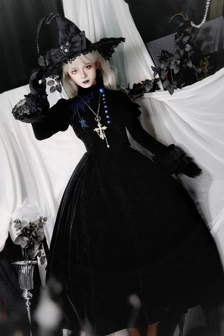 [Night Poems] Embroidery Fishbone Gothic Lolita Corset Dress 2 Colors