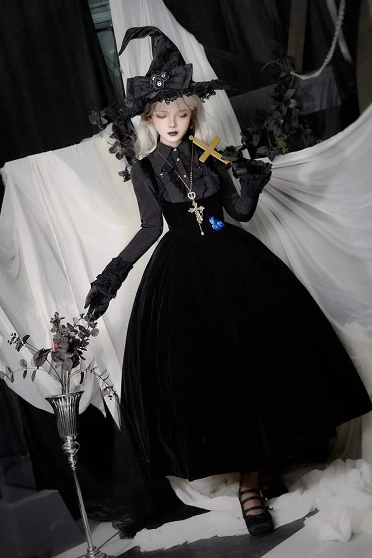 [Night Poems] Embroidery Fishbone Gothic Lolita Corset Dress 2 Colors