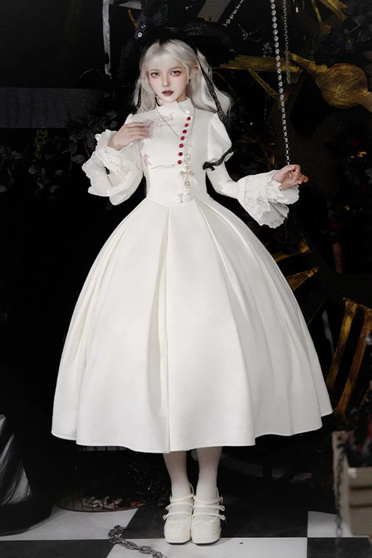 [Night Poems] Embroidery Fishbone Gothic Lolita Corset Dress 2 Colors