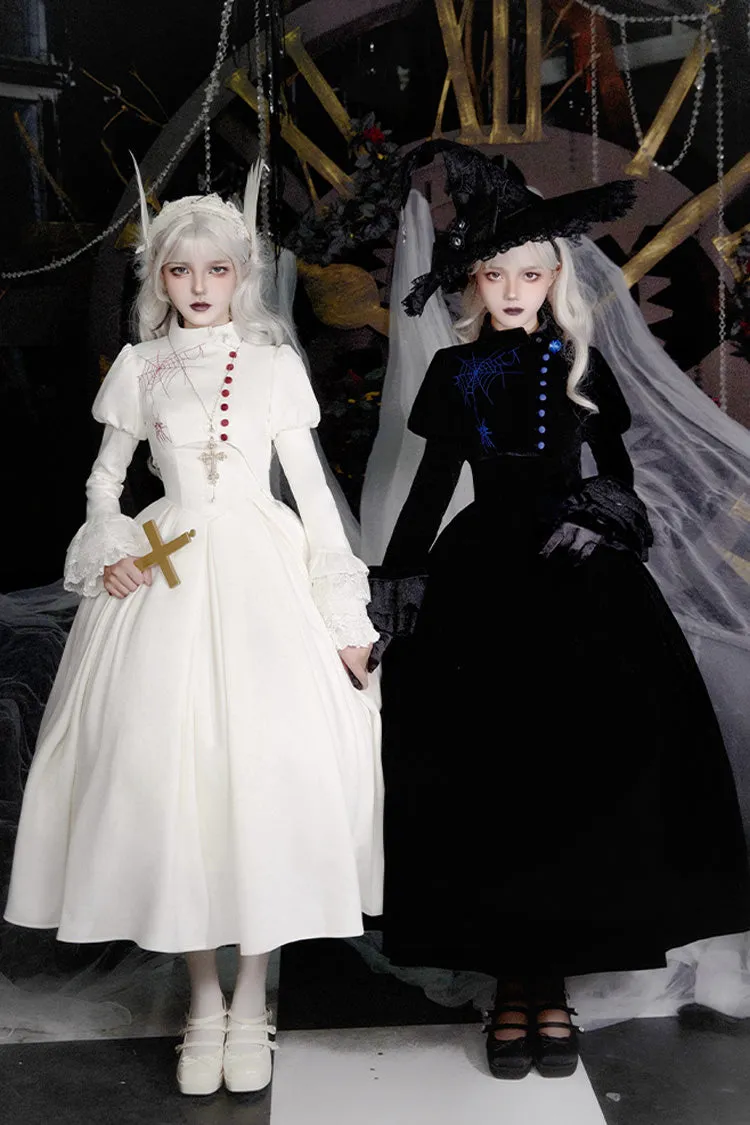 [Night Poems] Embroidery Fishbone Gothic Lolita Corset Dress 2 Colors