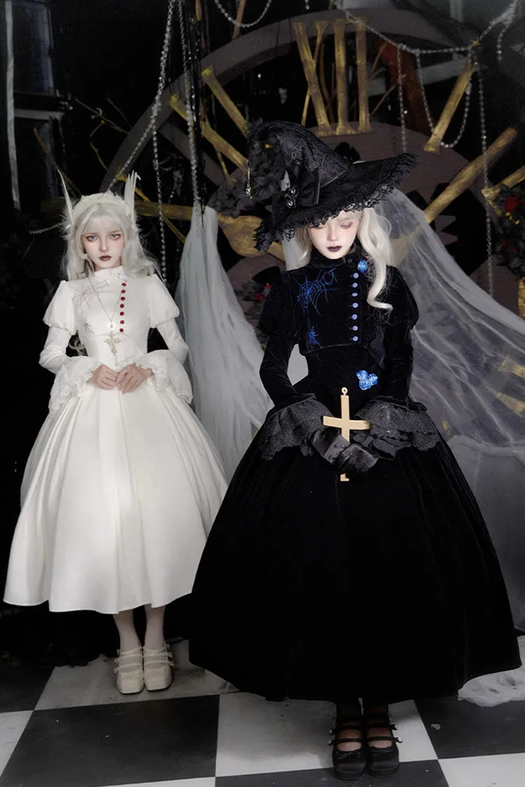 [Night Poems] Embroidery Fishbone Gothic Lolita Corset Dress 2 Colors