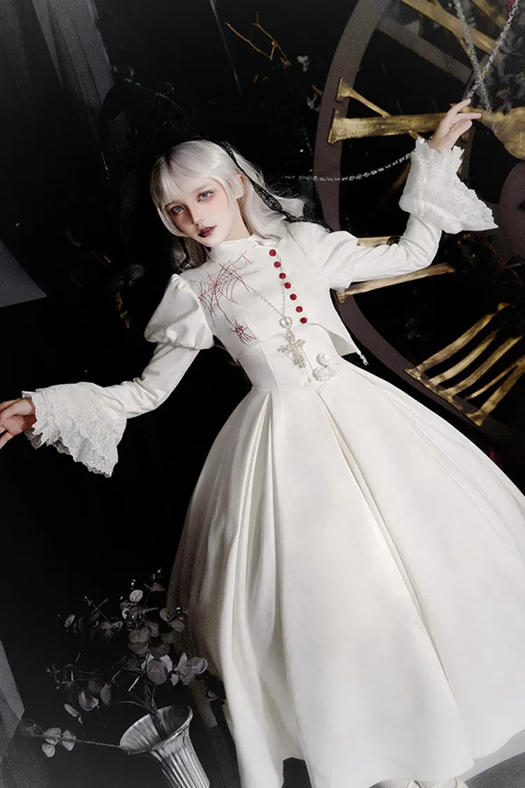 [Night Poems] Embroidery Fishbone Gothic Lolita Corset Dress 2 Colors