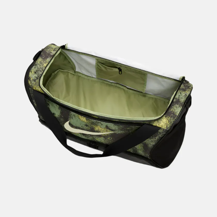 Nike Brasilia Duffel Bag 60L -Oil Green/Black/Coconut Milk