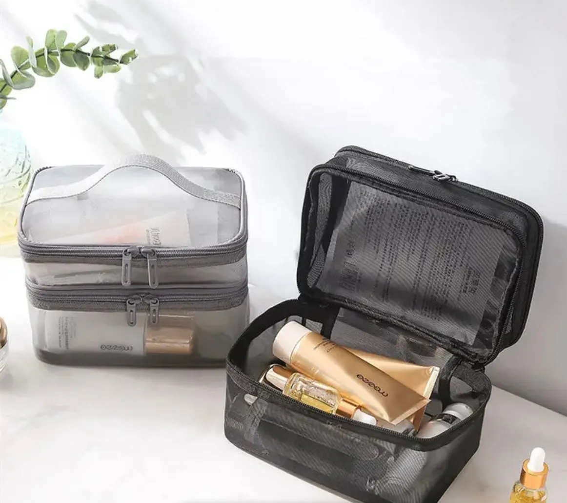 Nora Stacked Mesh Make-up & Cosmetic Bag
