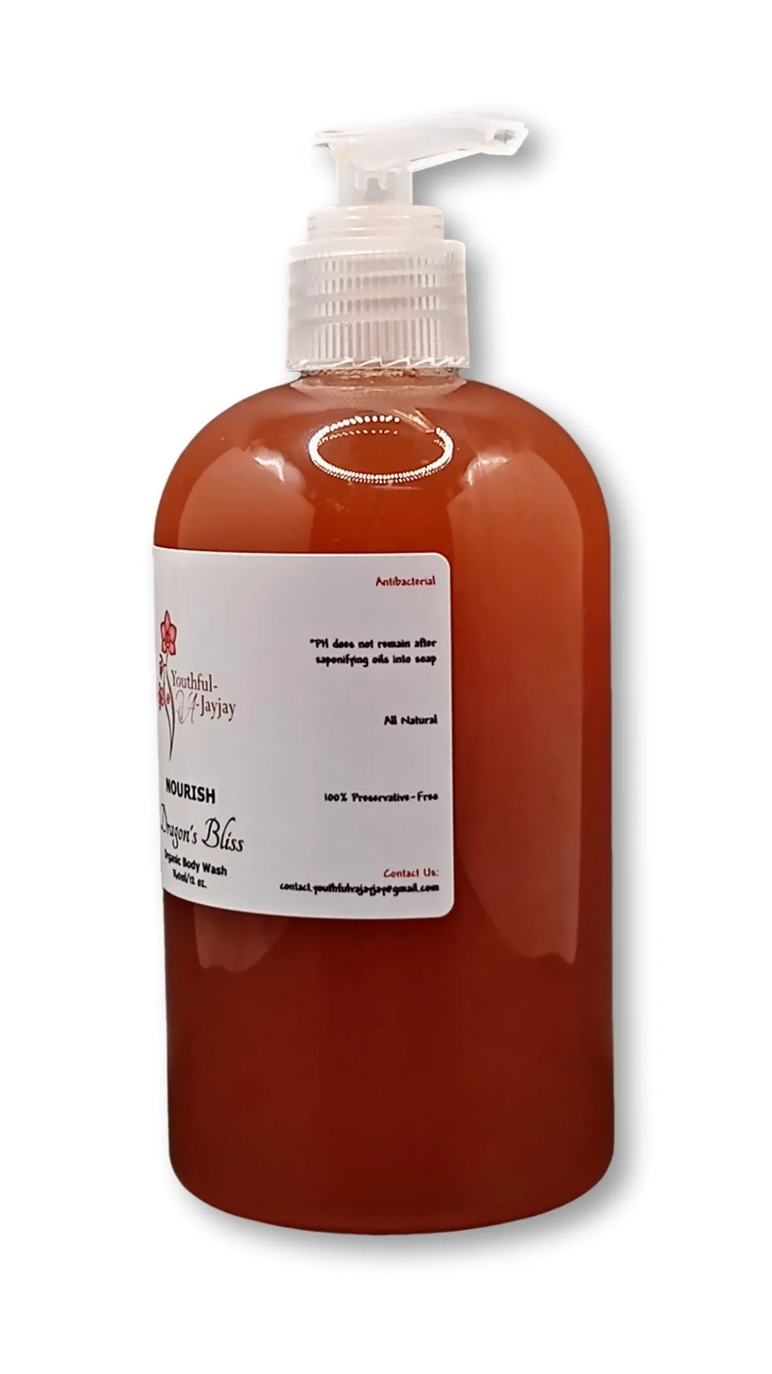 NOURISH: Dragon's Bliss Organic Body Wash, Handcrafted, Antibacterial 12oz.