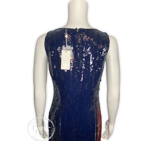 NWT Tory Burch Ophelia Color Block Sequin Dress