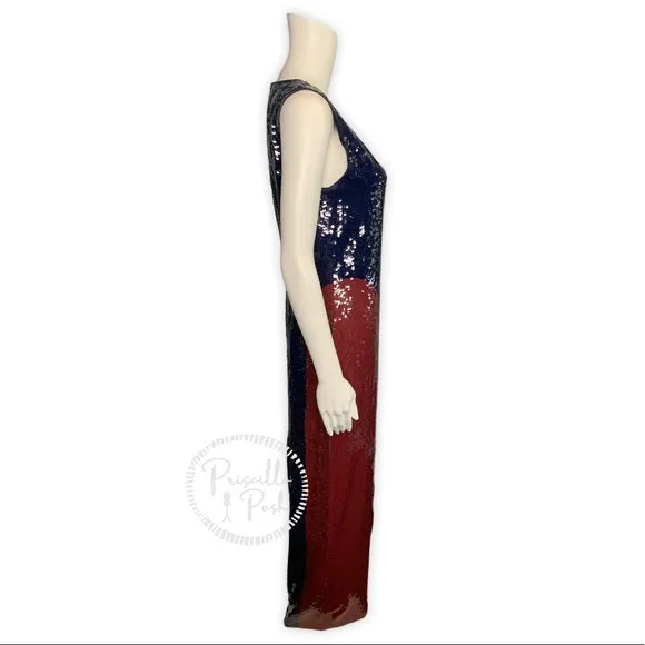 NWT Tory Burch Ophelia Color Block Sequin Dress