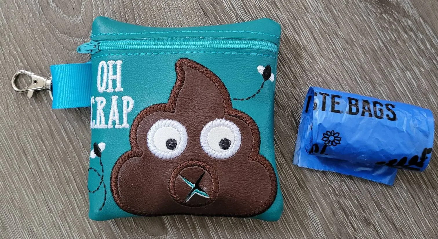 Oh Crap!! Poop Bag Pouch - gift for dog lover - Zippered poop bag holder-  Gift for Dog Walker - veterinarian - dog groomer