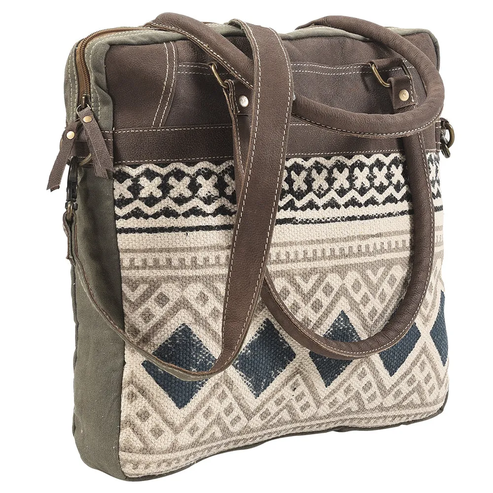 OHLAY KB108 TOTE Upcycled Wool Upcycled Canvas Genuine Leather women bag western handbag purse