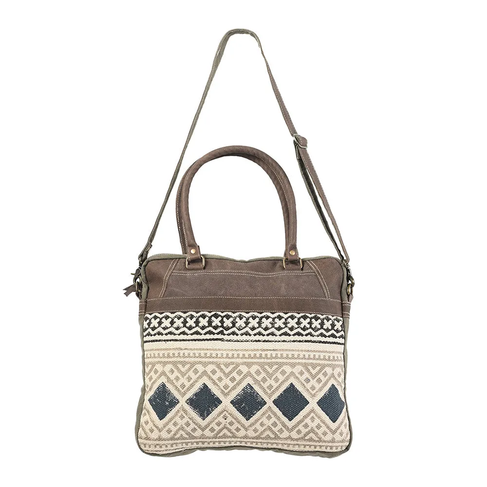 OHLAY KB108 TOTE Upcycled Wool Upcycled Canvas Genuine Leather women bag western handbag purse