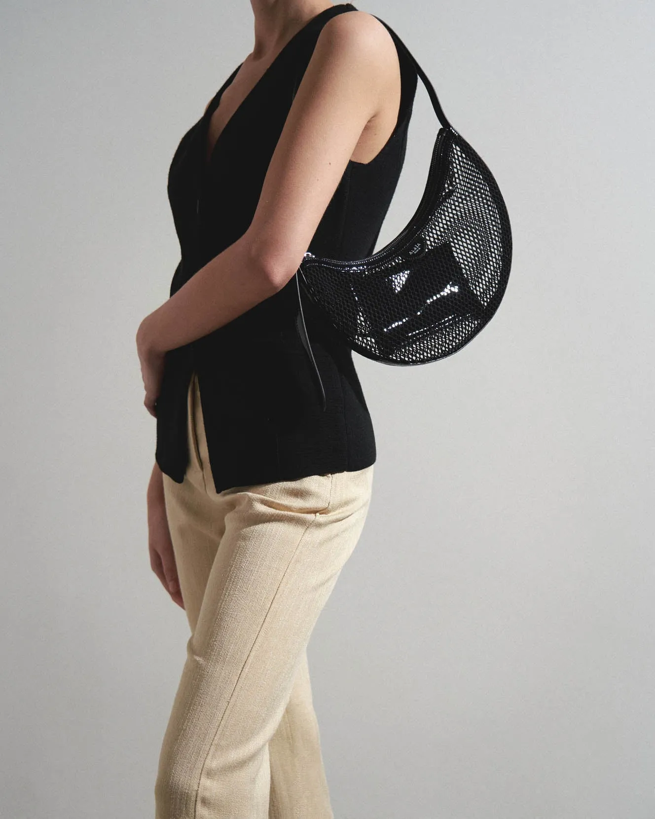 One piece black mesh bag