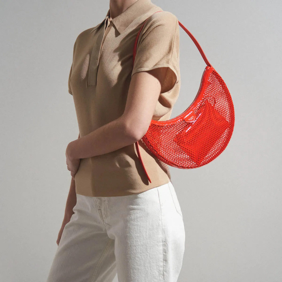 One piece red mesh bag