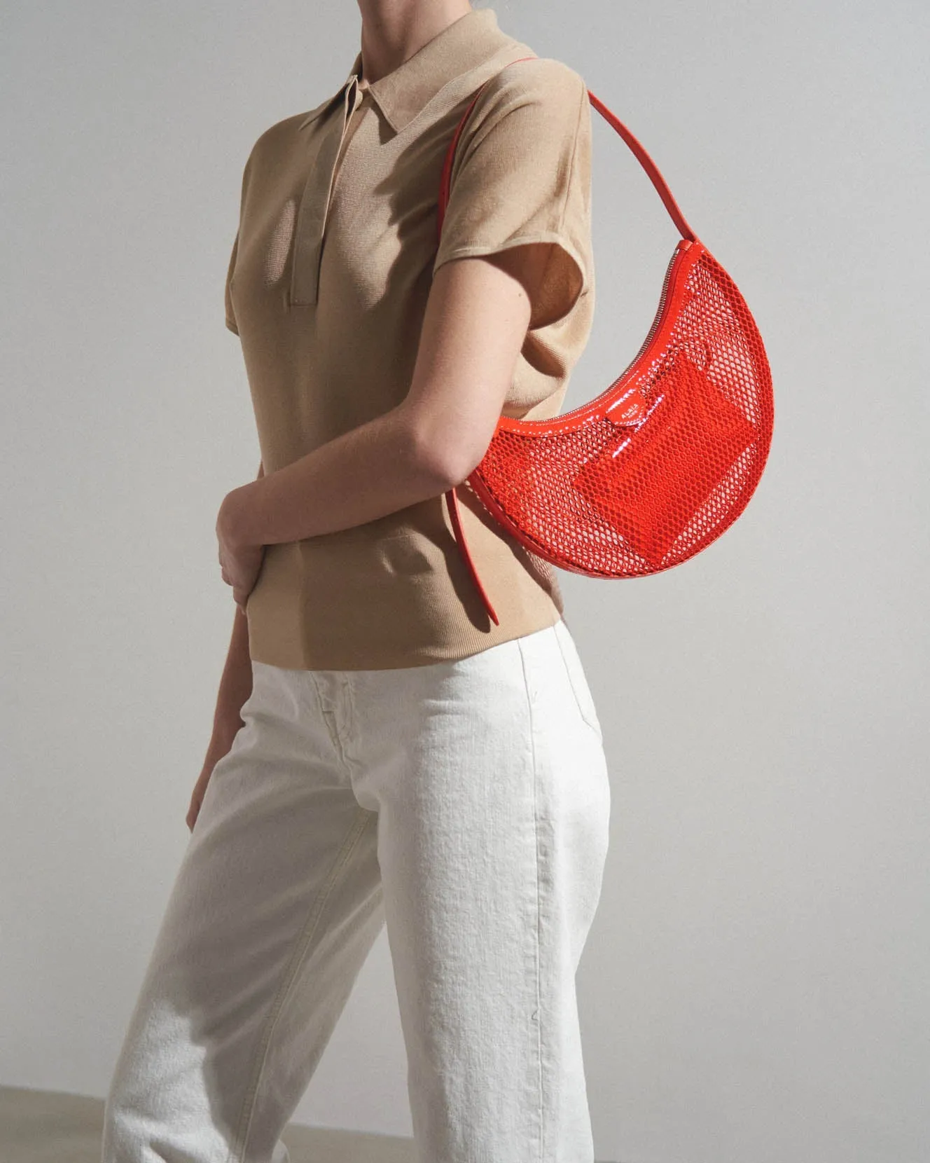 One piece red mesh bag