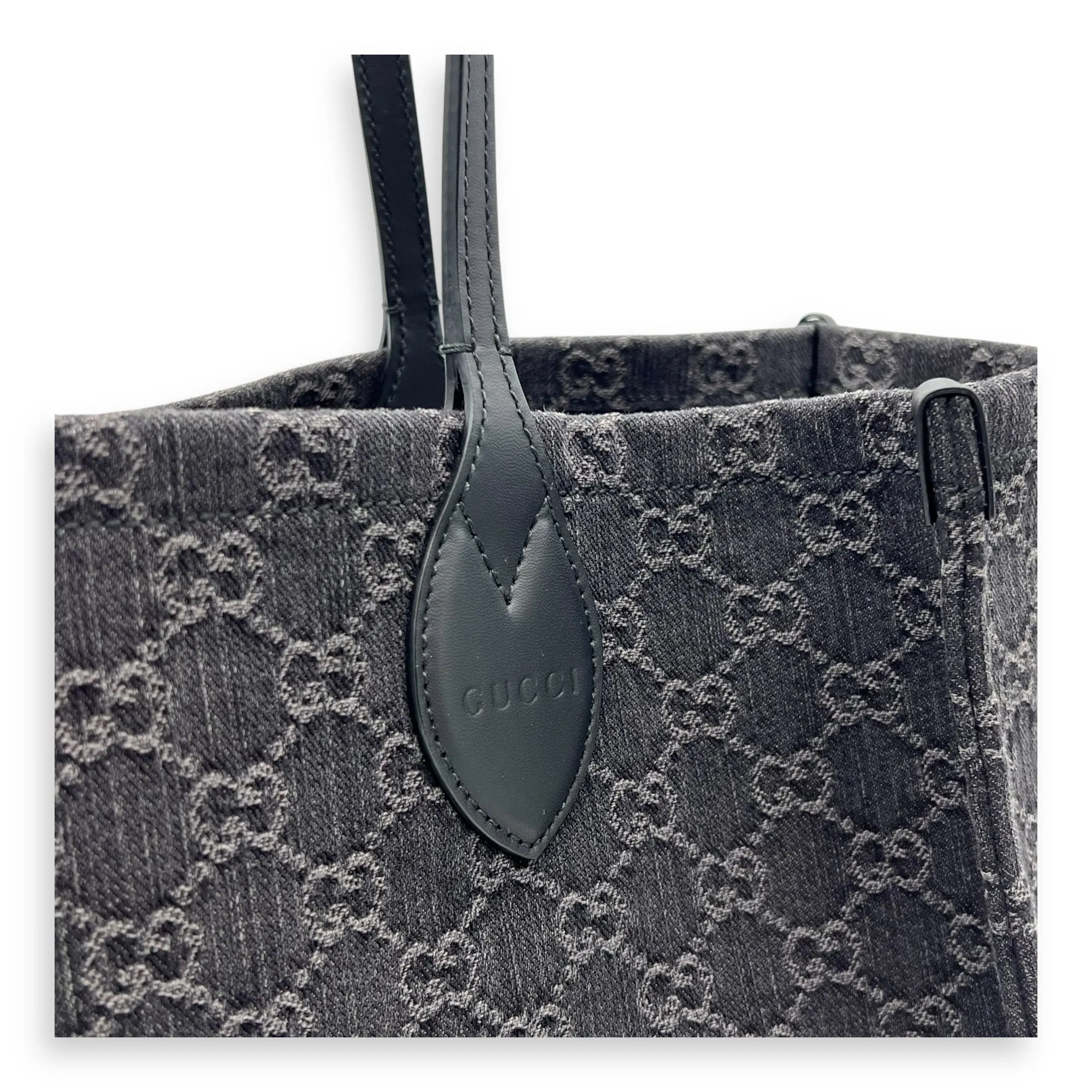Ophidia Large Grey Tote Bag in Denim
