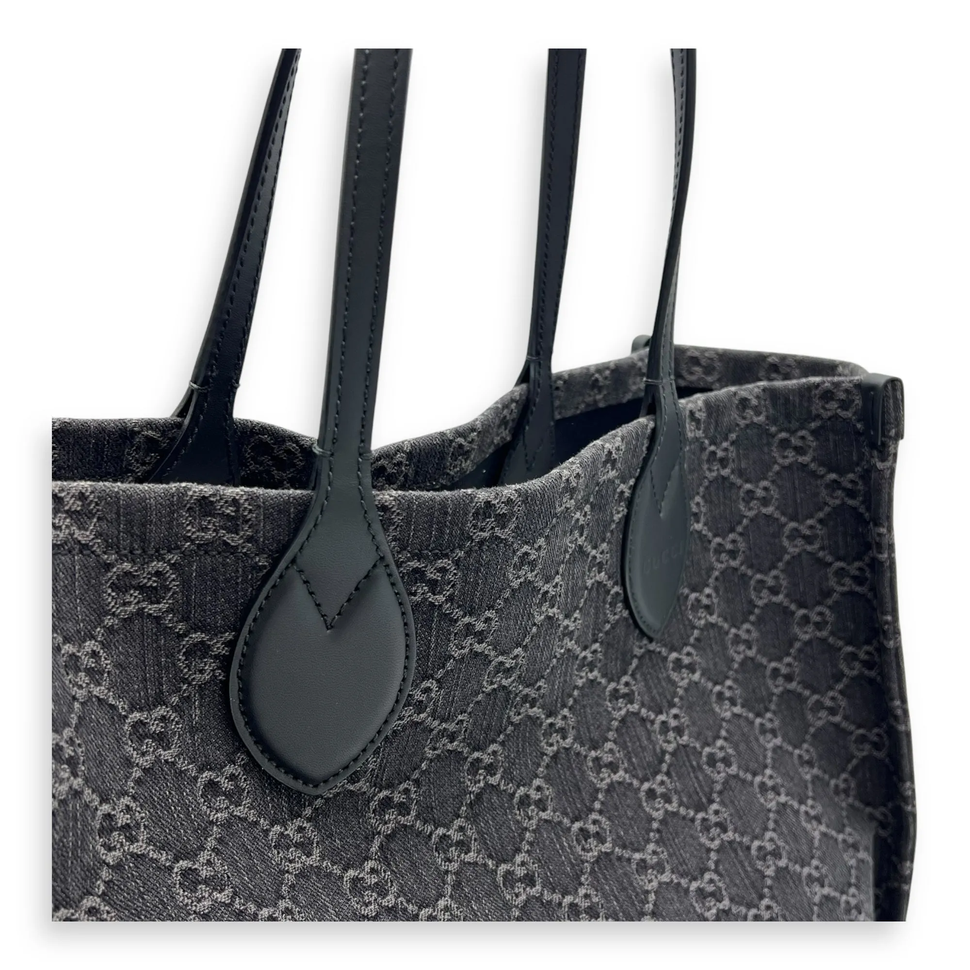 Ophidia Large Grey Tote Bag in Denim