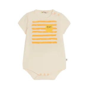 Orange Stripe Short Sleeve Bodysuit